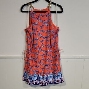 Lilly Pulitzer Orange Dress with Blue Accents
